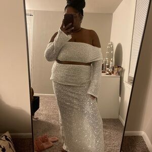 Prettylittlething two piece sequin set